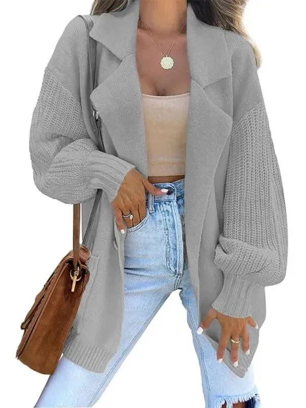 Damen Strickpullover mit Kragen Modern