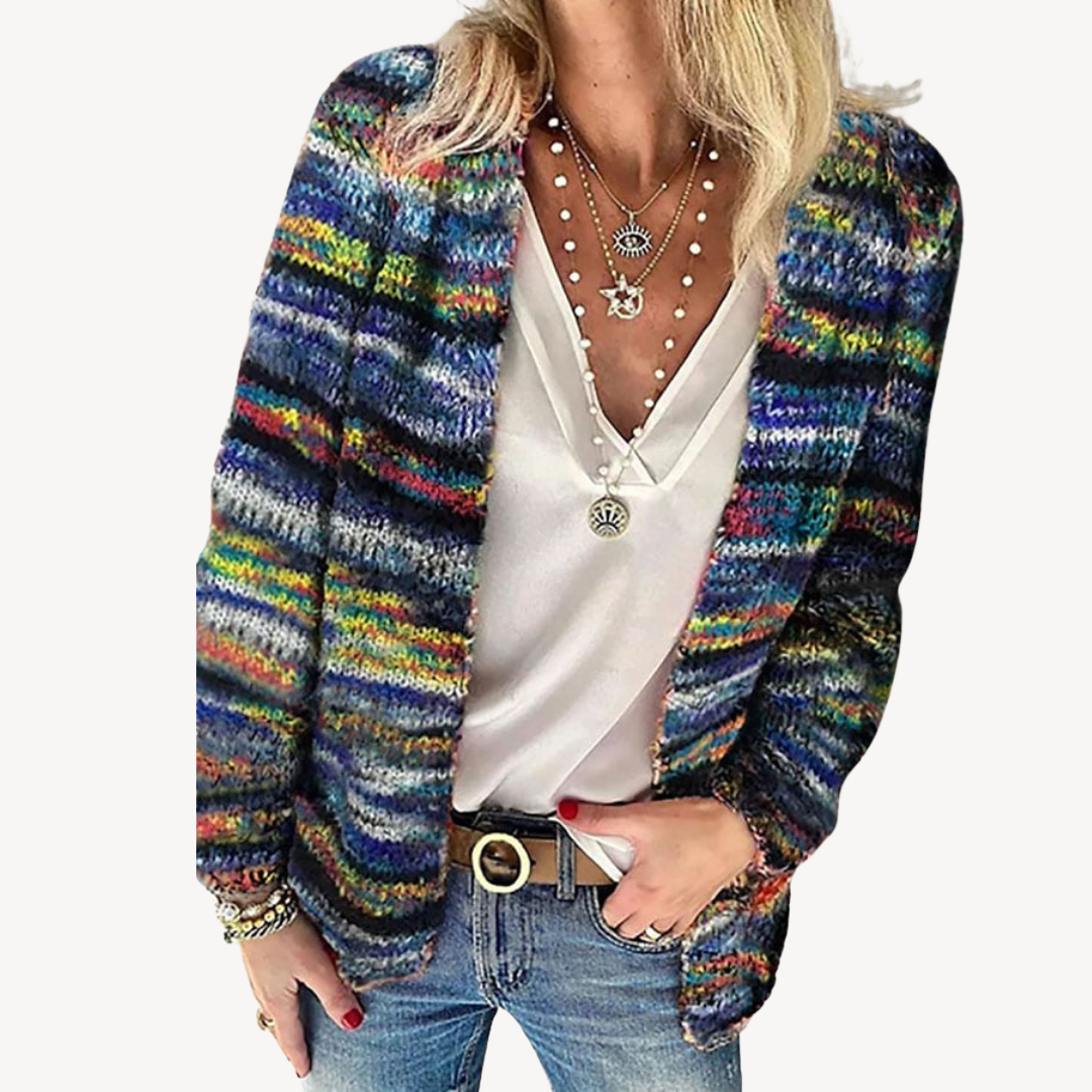 Damen Bunt Strickcardigan Modern