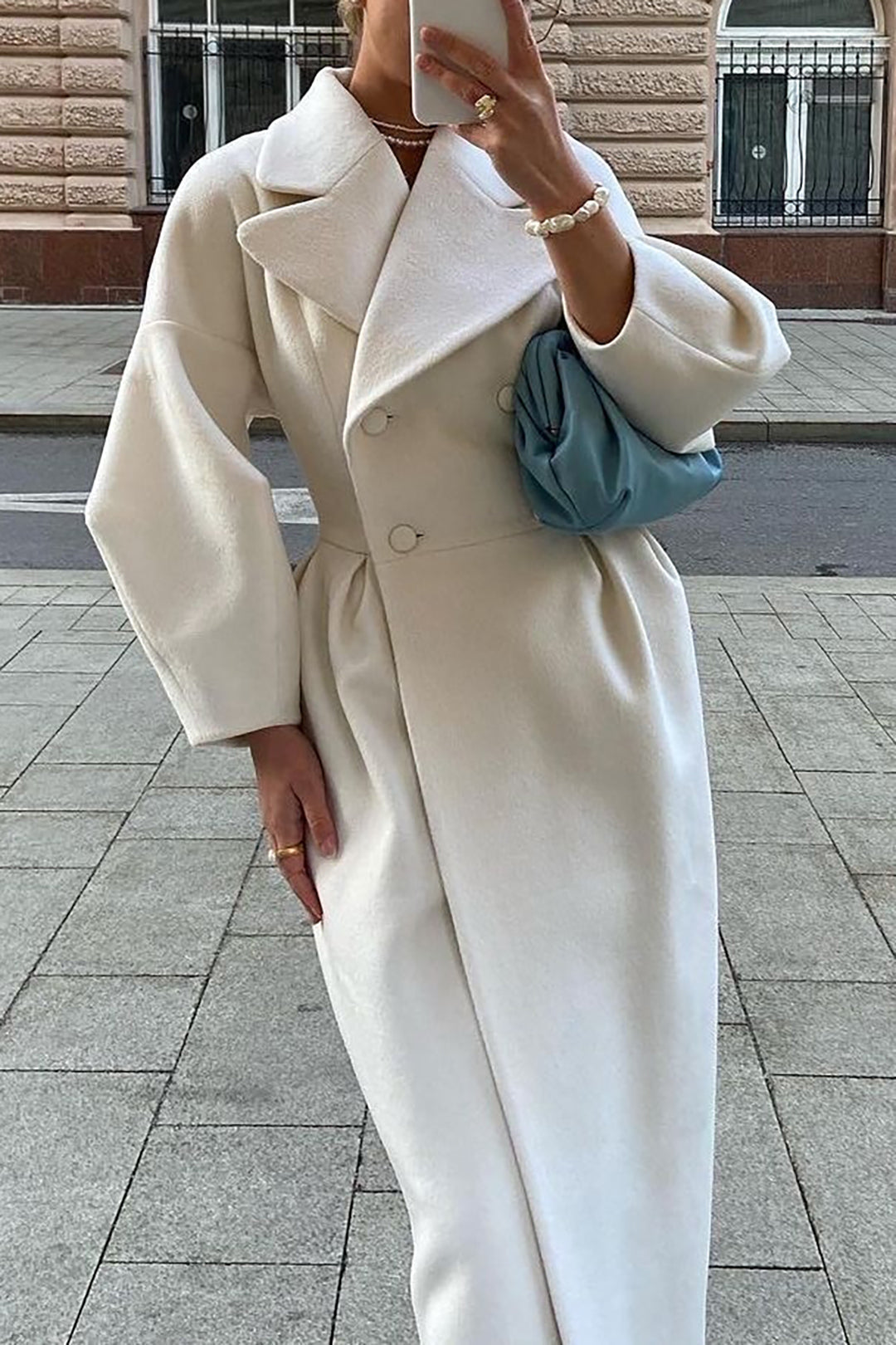 Harper | Zweireihiger Midimantel Elegante Damenjacke - IdealeKleiden