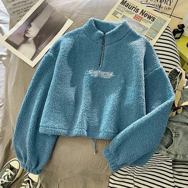 Damen Fleece Pullover Warm Kühle Tage