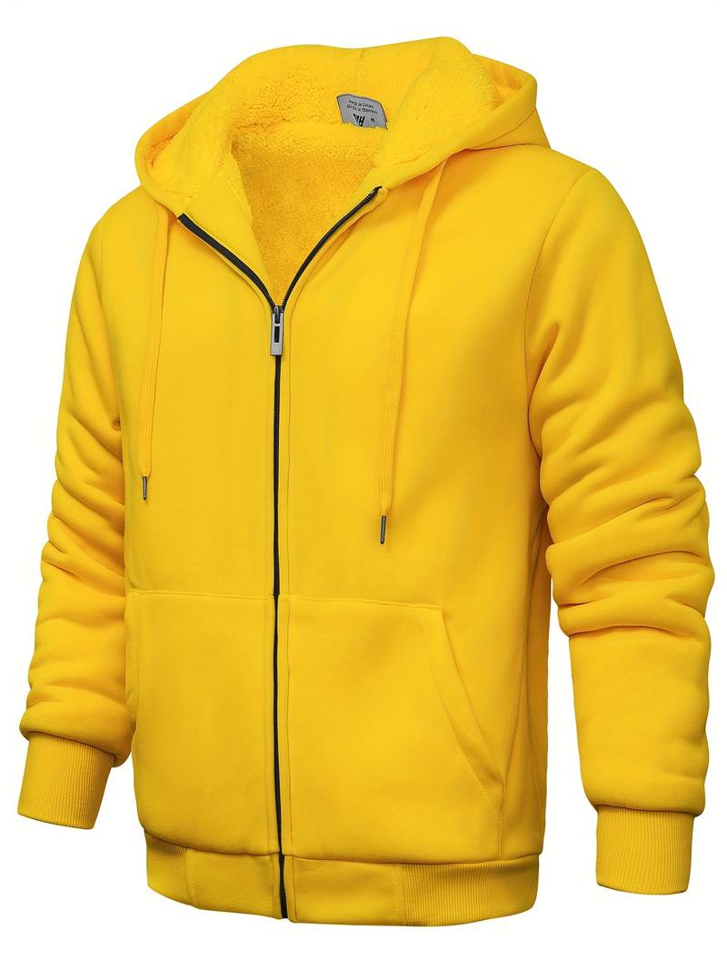 Einfarbig Kapuzenpullover modern Reißverschluss