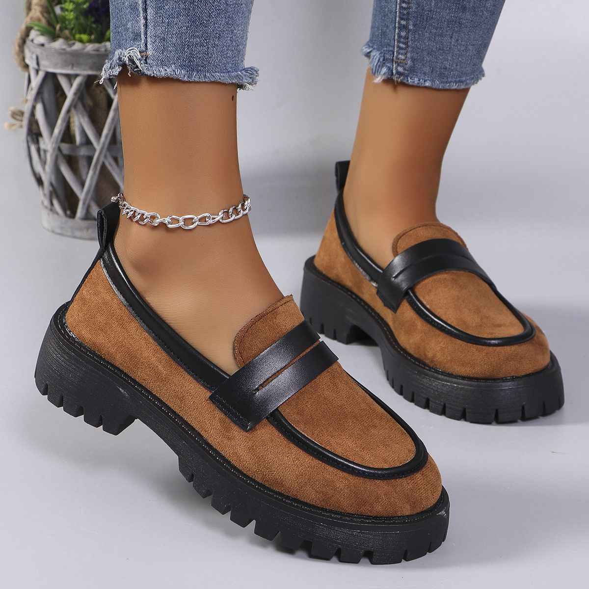Damen Stiefel Chunky Sohle