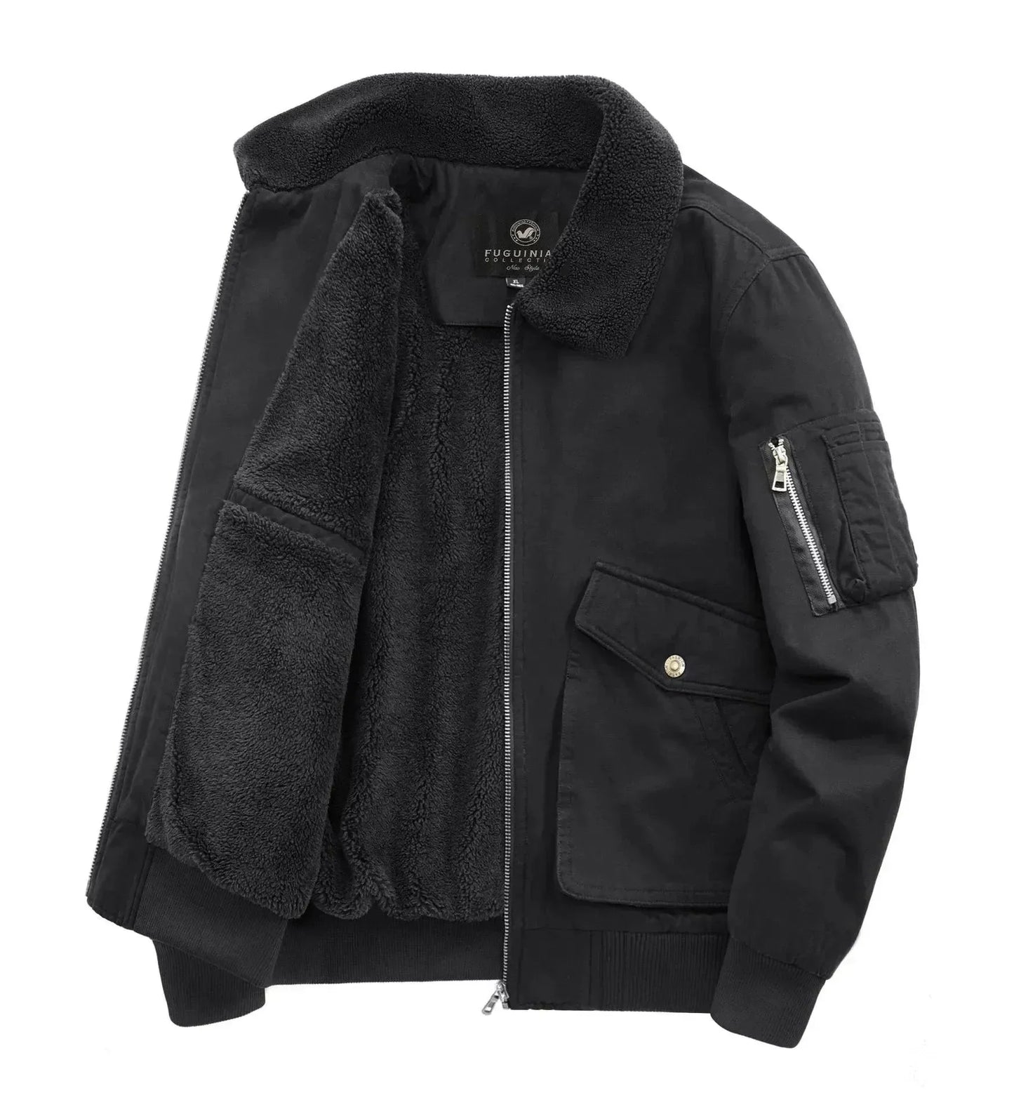 Herren Winterjacke Fleece Klassisch Warm