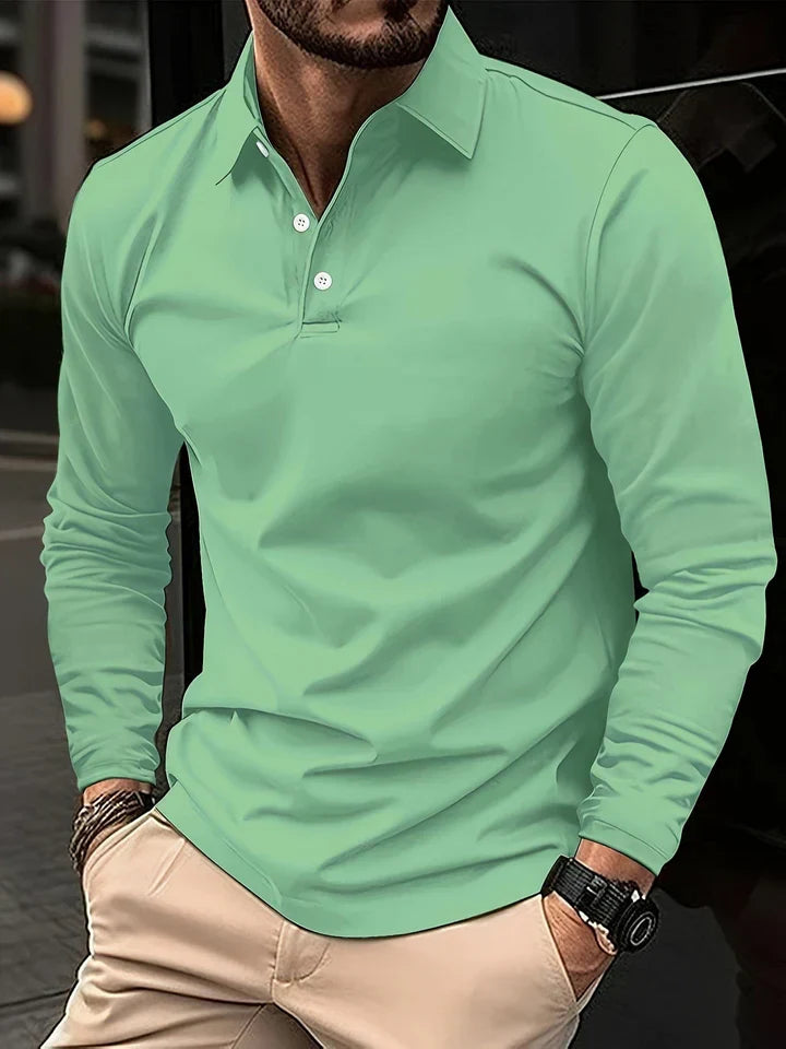 Herren Poloshirt Langarm Modern