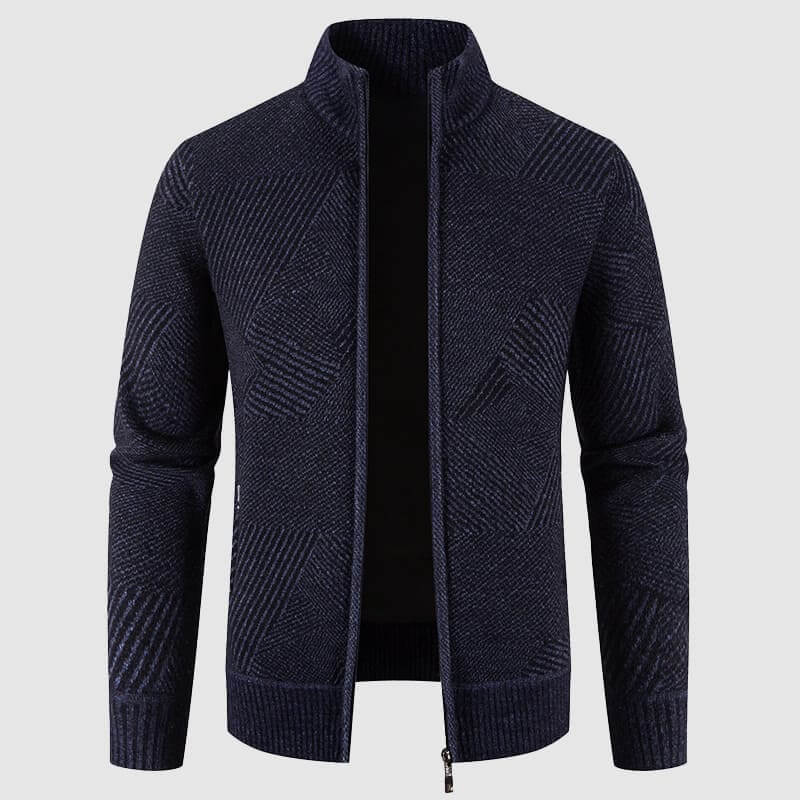 Stylische Herren Cardigan Jacke Geometrisches Muster
