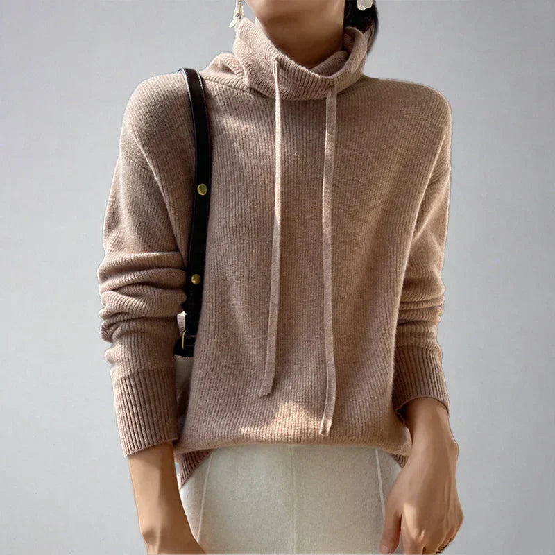 Damen Pullover Hochkragen Bequem