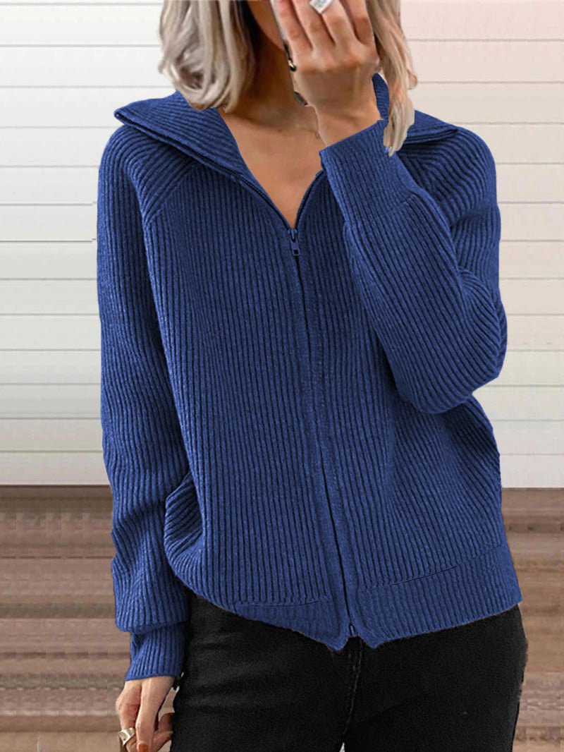 Warme Strickjacke Dicke Baumwolle Reißverschluss