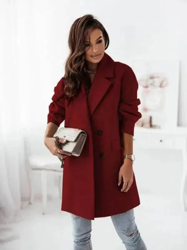 Stylisher Frauen-Trenchcoat Doppelreihig Elegent