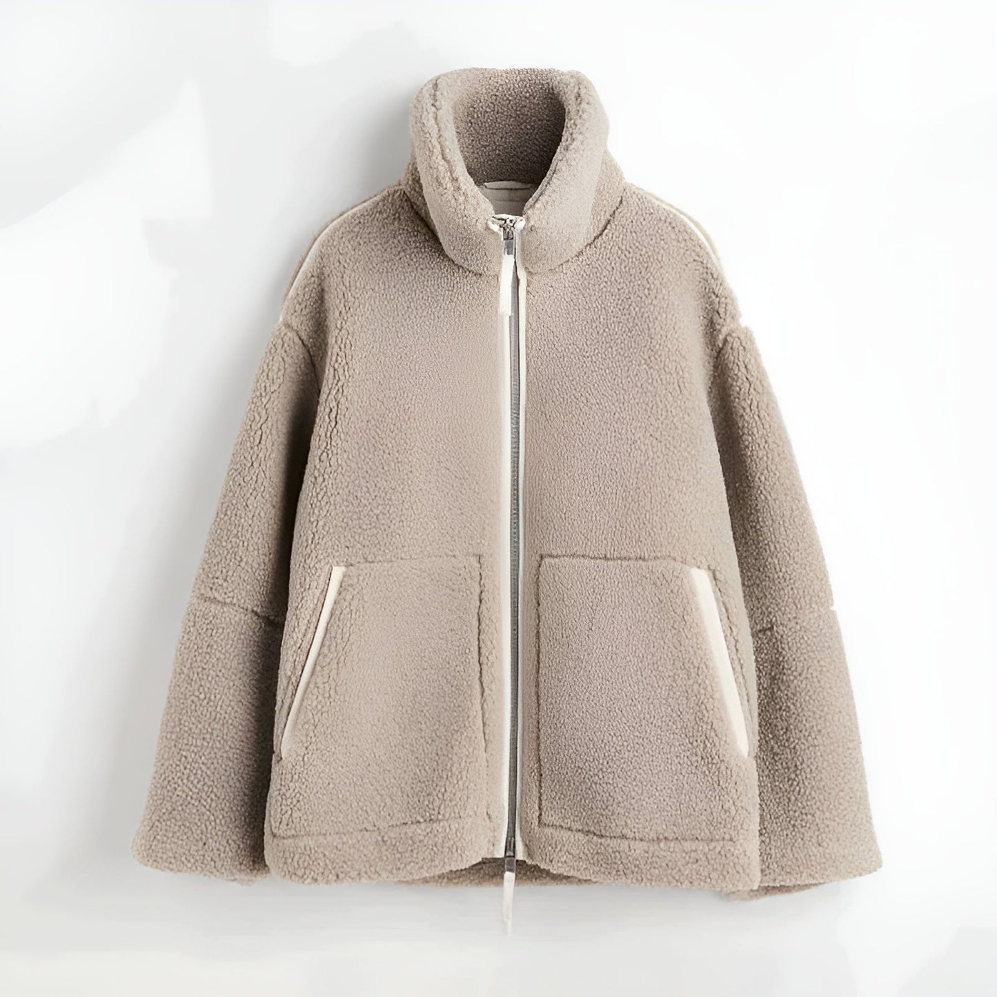 Weiche Sherpa-Jacke Damen Reißverschluss Winter
