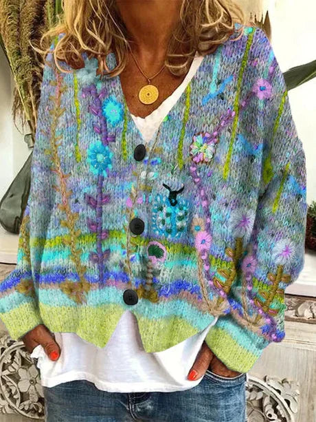 Retro Strickjacke Damen Vintage Look