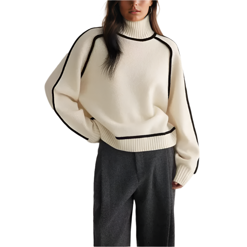 Eleganter Damen Pullover Weich Rollkragen