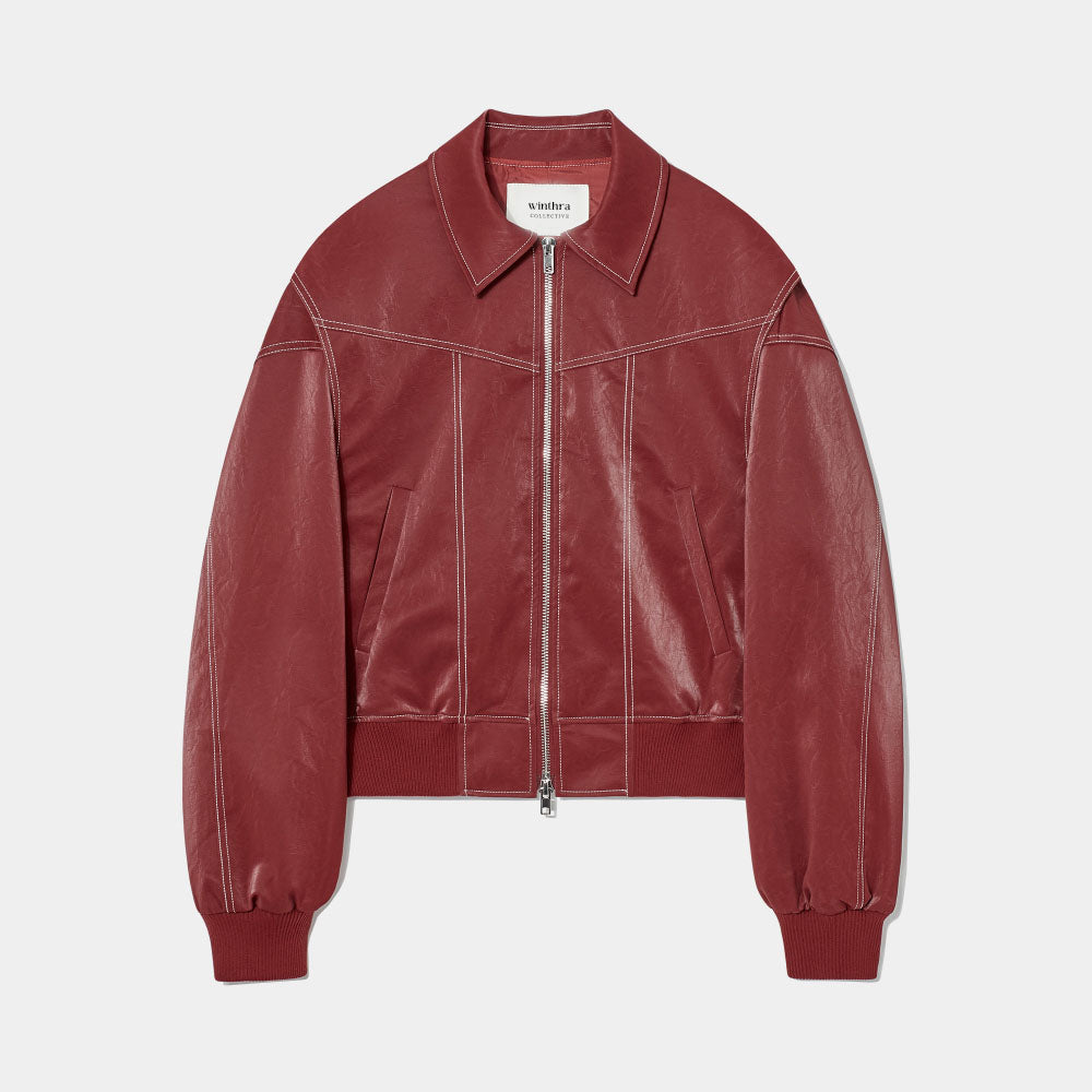 Übergröße Jacke Rot Kontrastnähte Trendy - IdealeKleiden