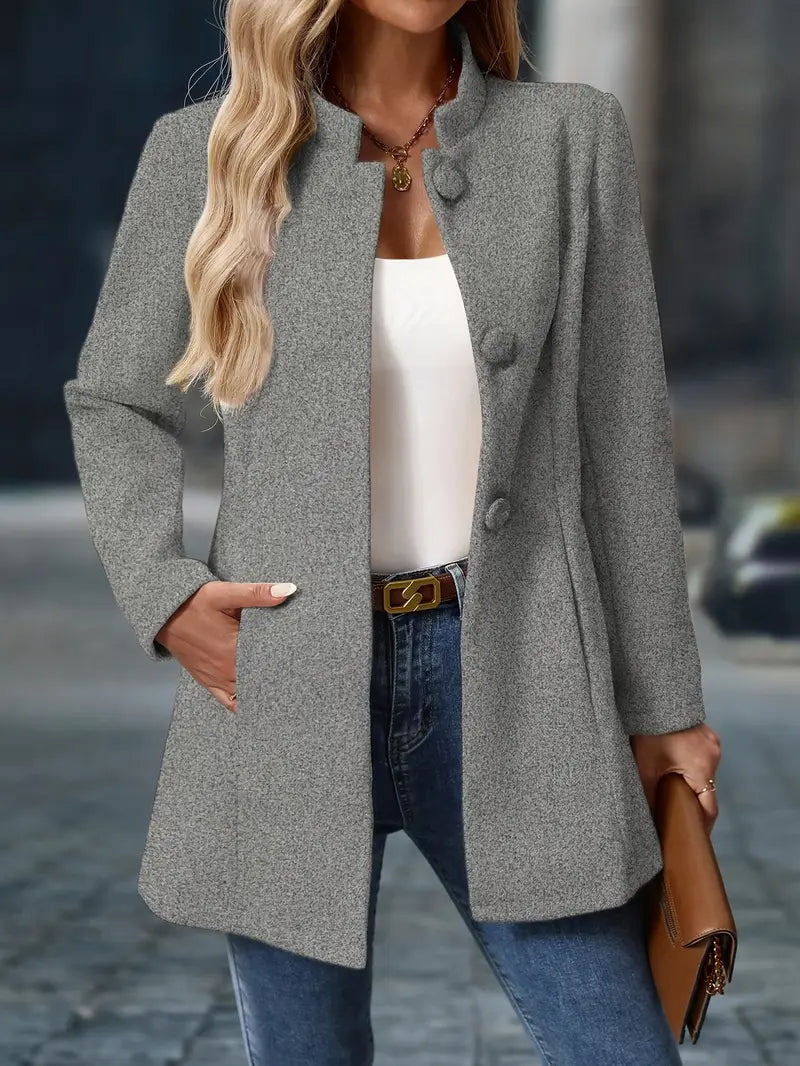 Damen Wintermantel Elegant Knöpfe