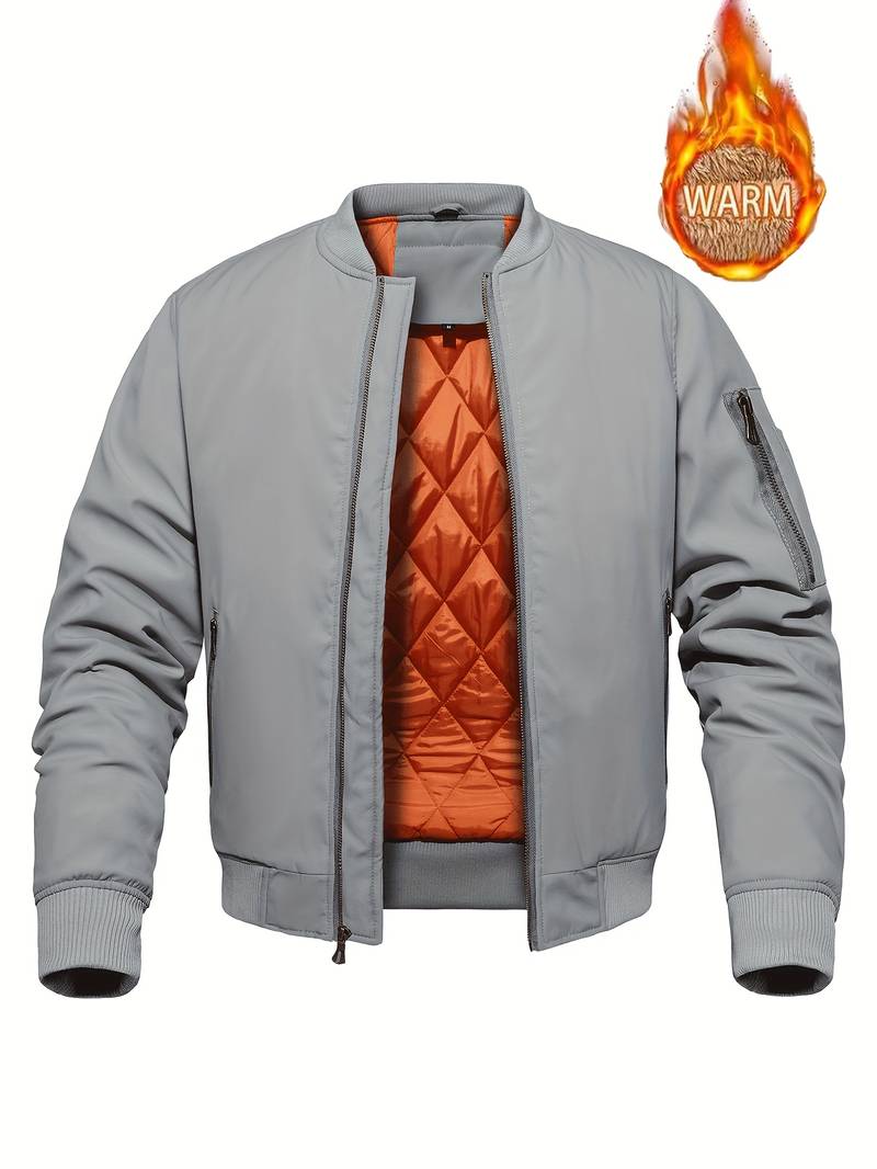 Herren Bomberjacke Elegant Schwarz