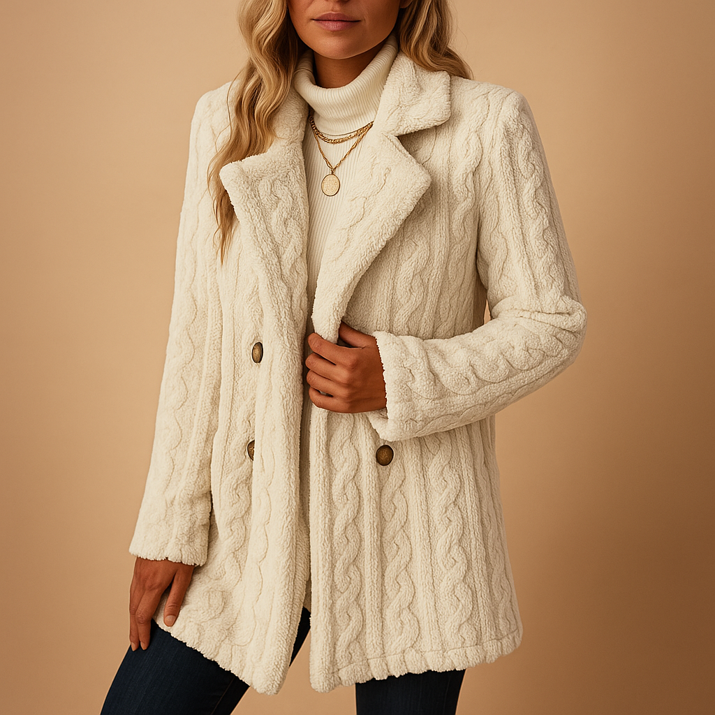 Warme Damen Winterjacke Teddy Lang