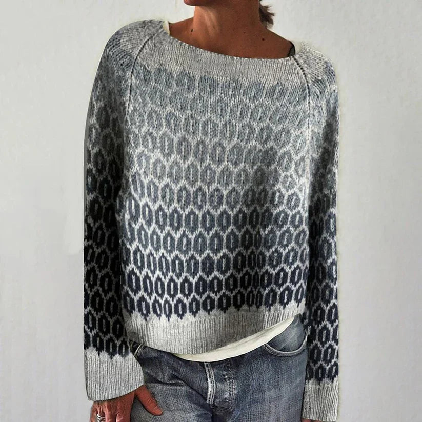 Grauer Pullover Elegant Details - IdealeKleiden