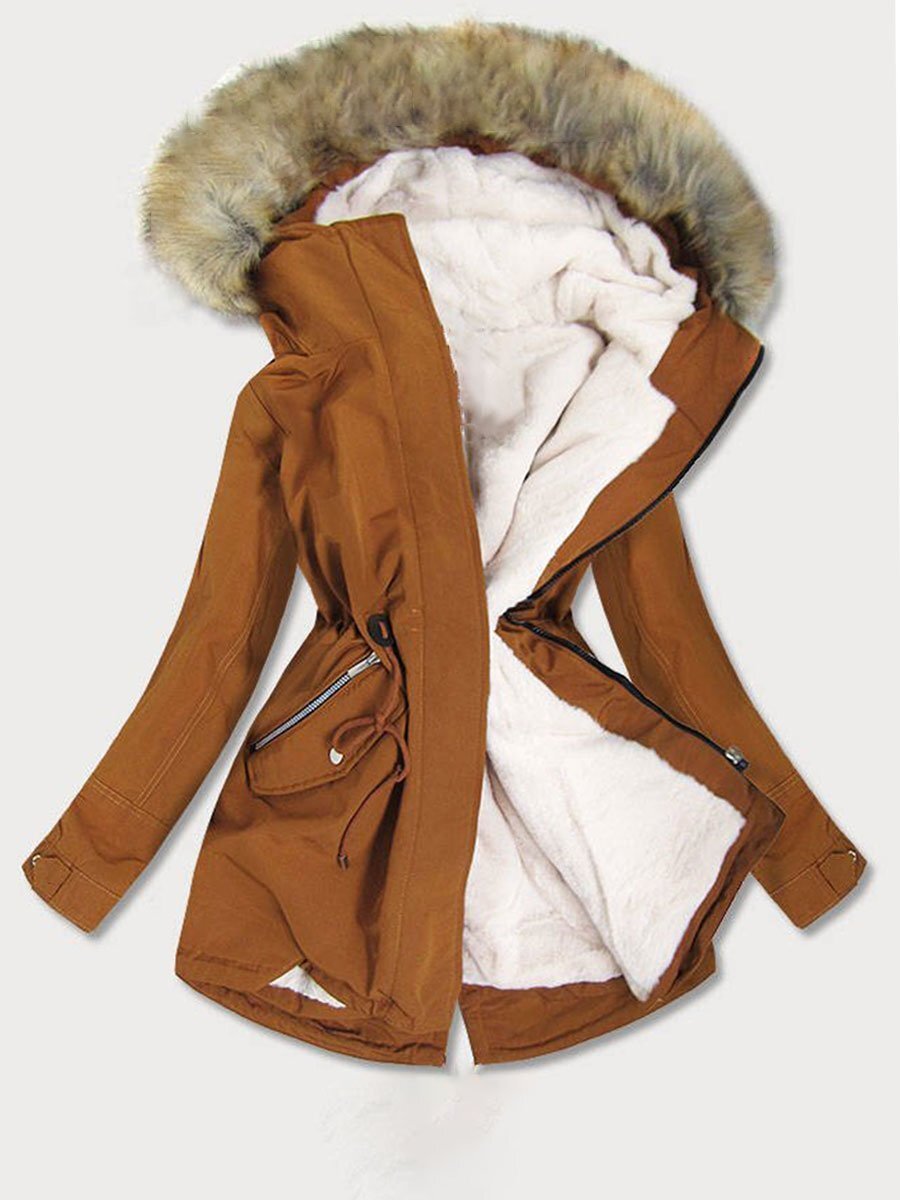 Weiche Winterjacke mit Plüschfutter und Kuschellook - IdealeKleiden
