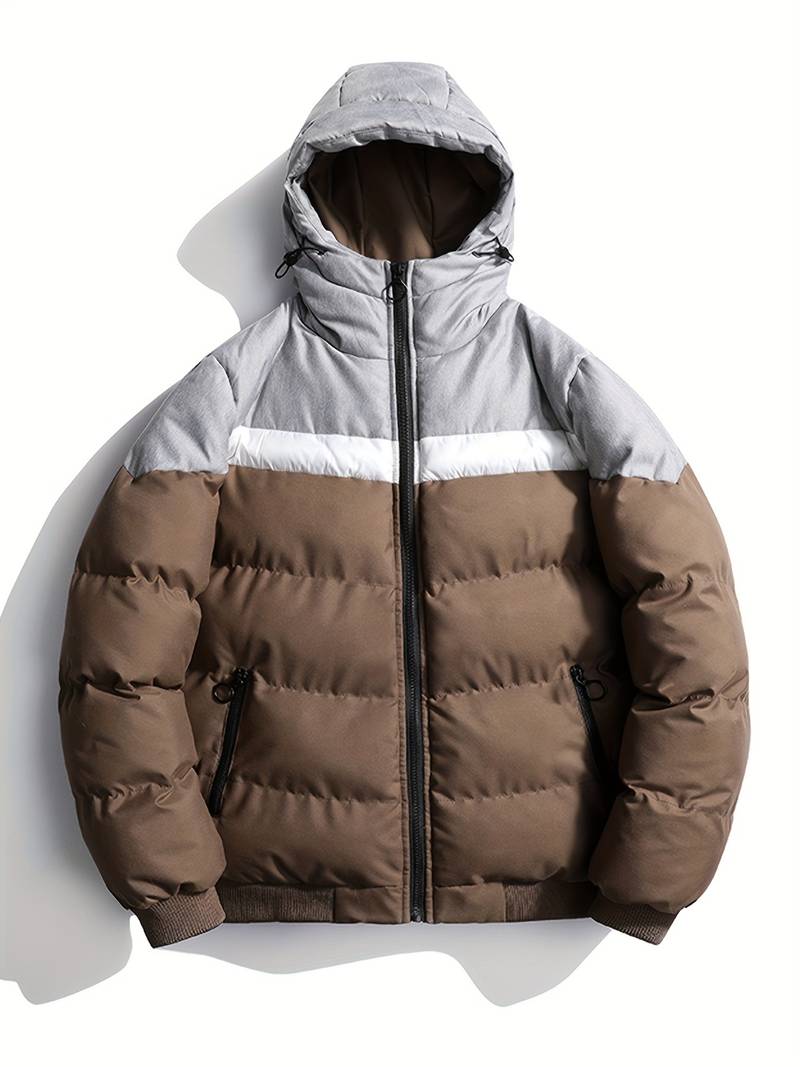 Lässige Wattierte Jacke Farbblock Style