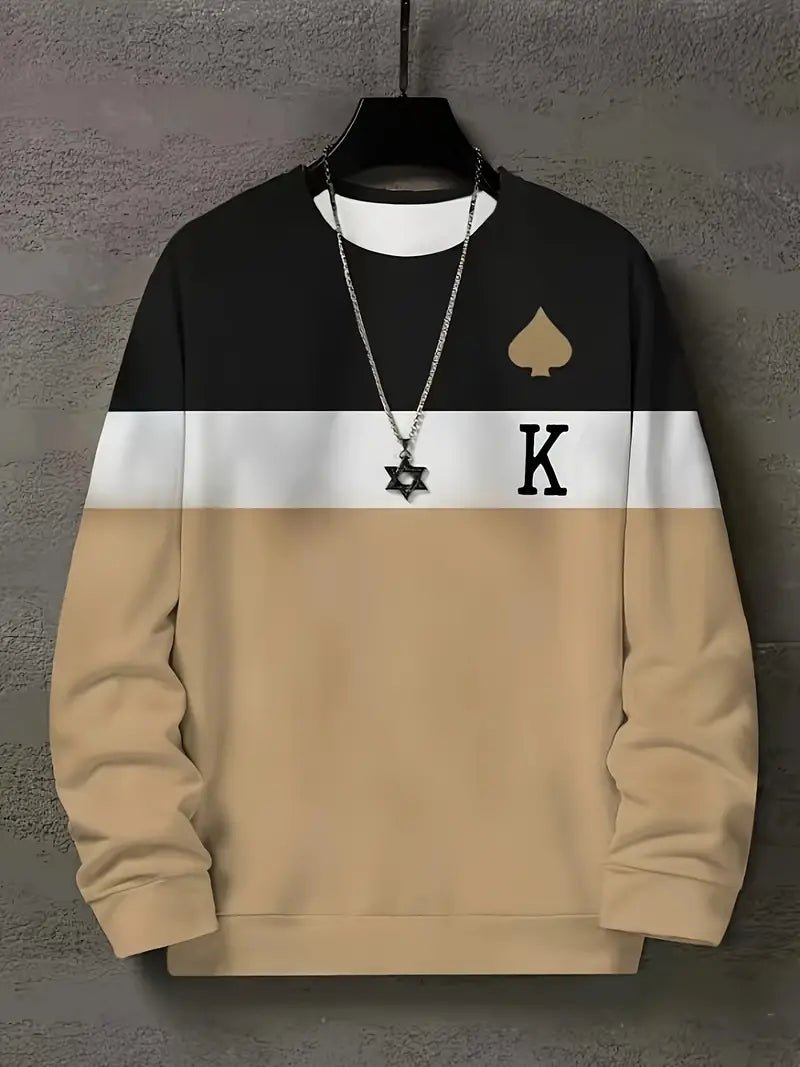 Lässiger Pullover Rundhals Grafik Design