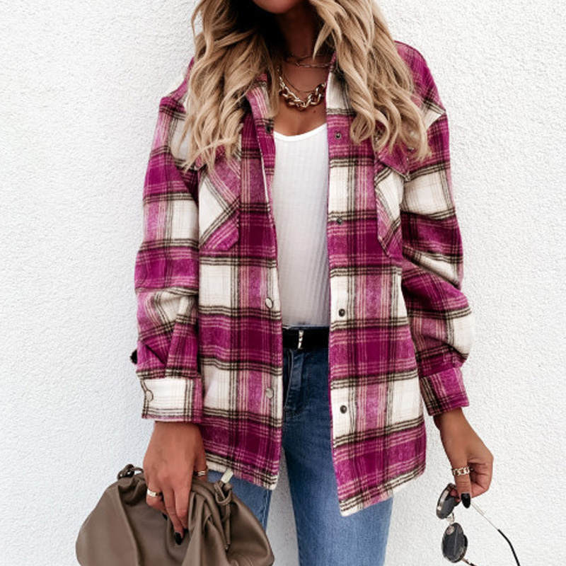 Stylische Damenjacke Warm Flanell