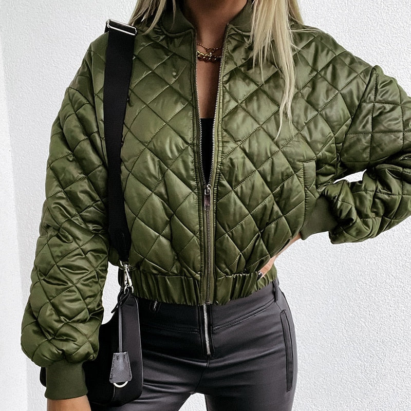Kurze Steppjacke Bomber Style Damen