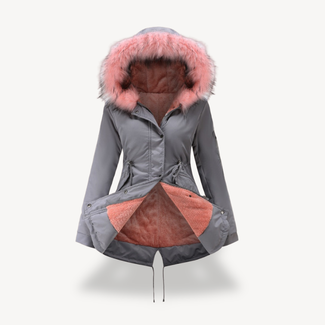 Damen Kunstfell Parka Winterjacke