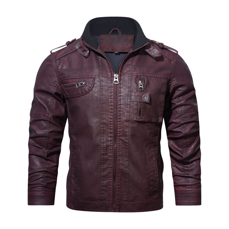 Stylische Lederjacke Herren Slim Fit