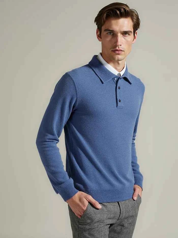 Herren Pullover Mit Knöpfen Elegant