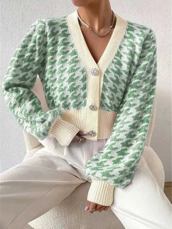 Längsärmige Strickjacke Damen Pullover