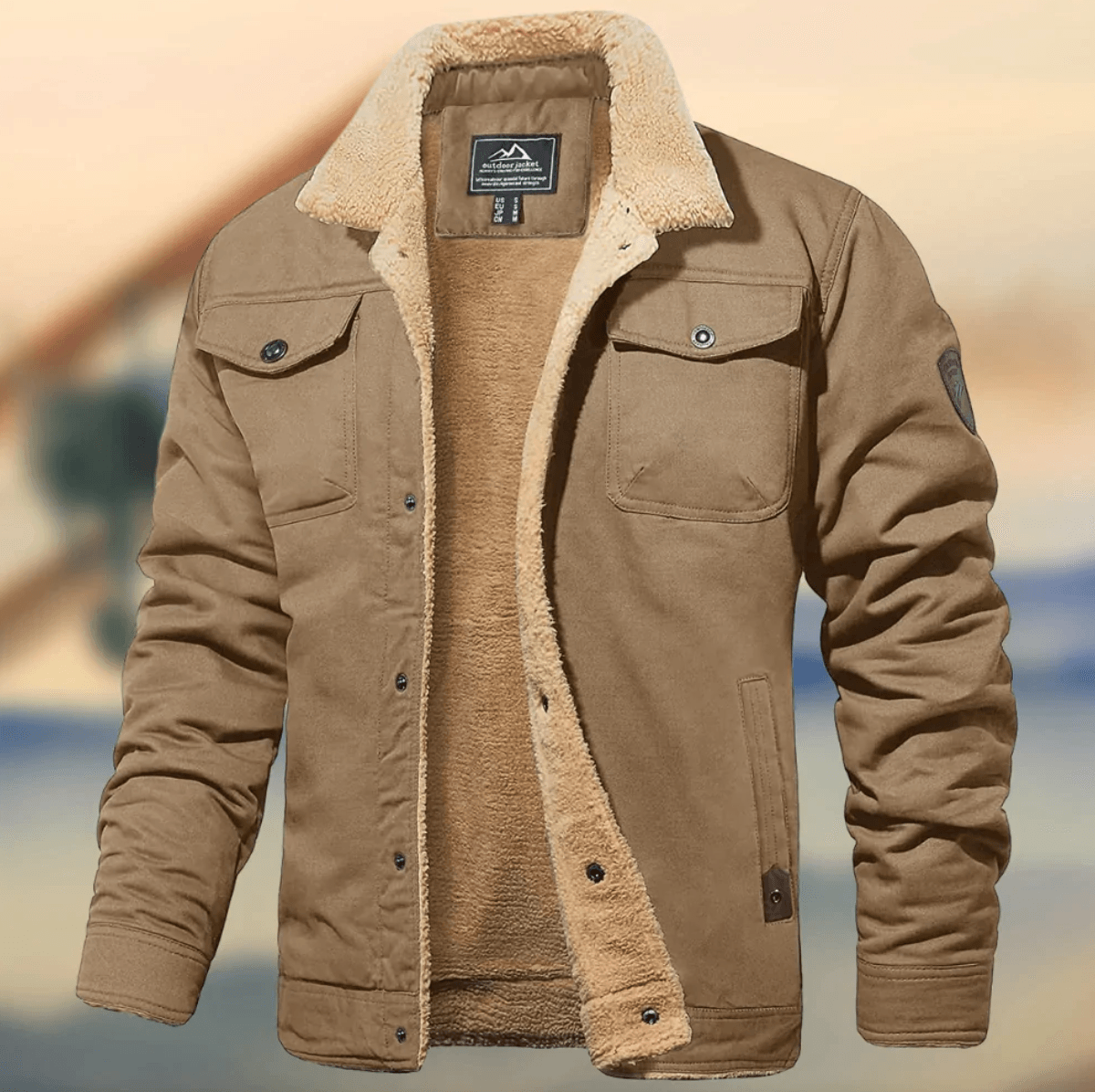 Herren Winterjacke Mit Kragen Warm Isoliert