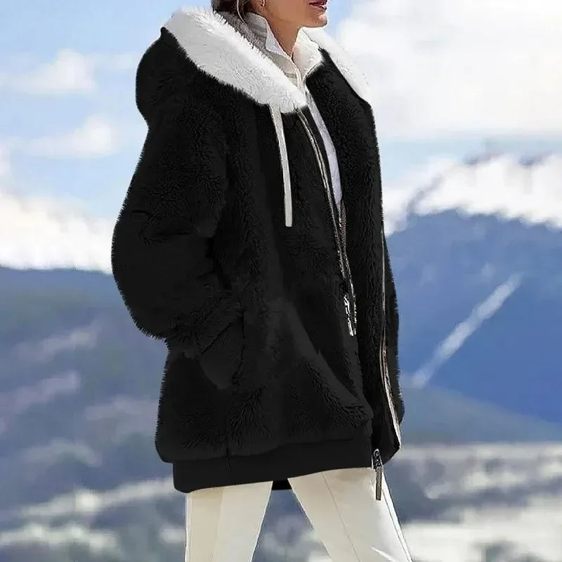 Damen Winterjacke Bunt Kapuze
