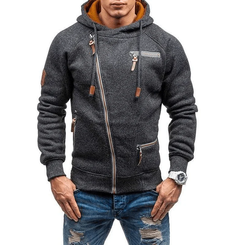 Kapuzenpullover Fleece Damenschwarz Asymmetrisch