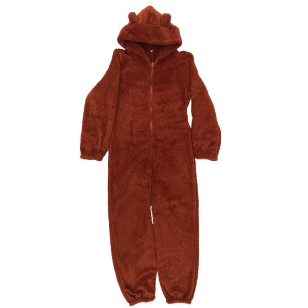 Damen Fleece-Overall Warm mit Kapuze