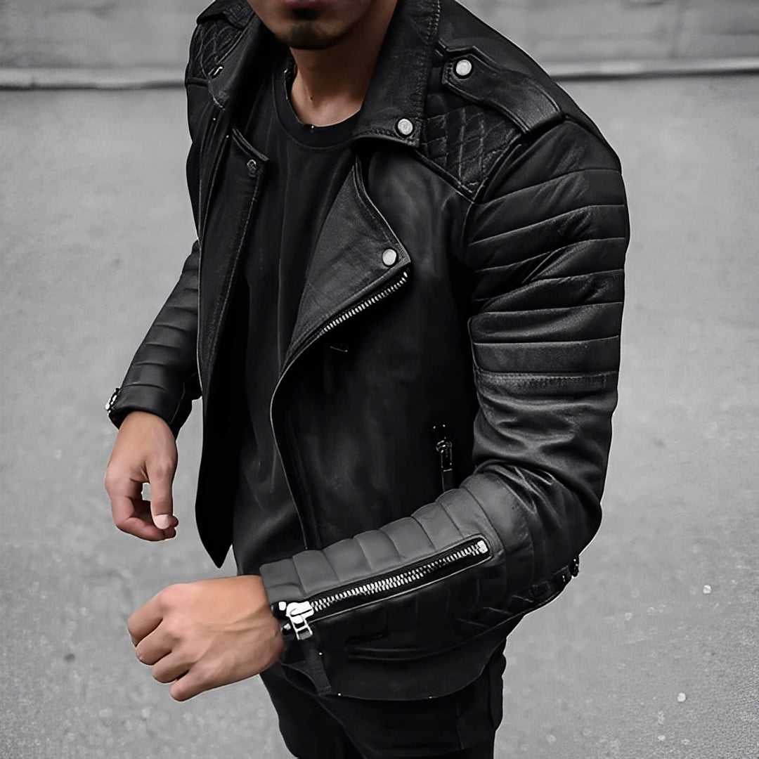 Herren Lederjacke Retro Style Elegant