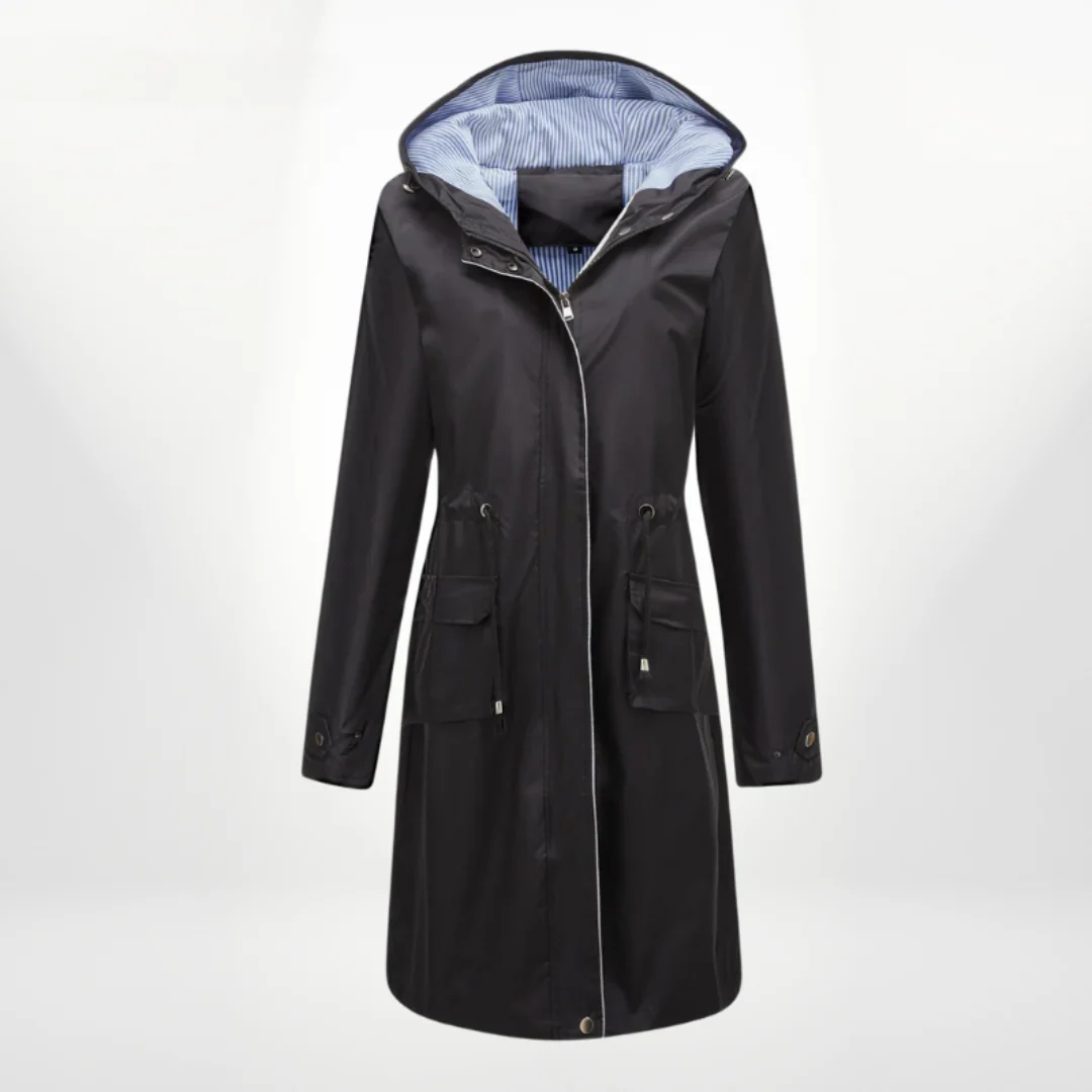 Wasserdichte Trenchcoat Damen Slim Fit Knie Lang