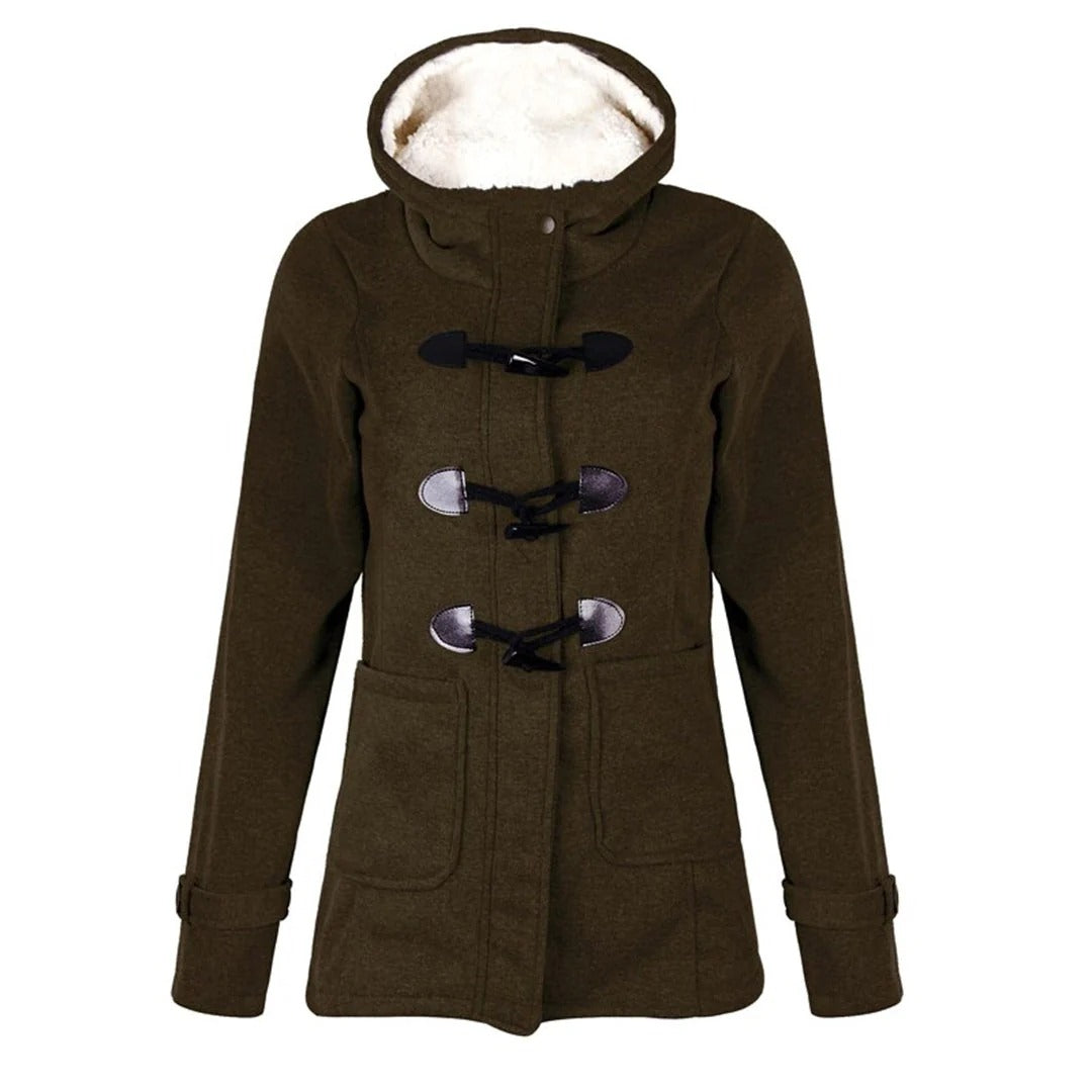 Langer Wollmantel Damen Elegant Kapuze