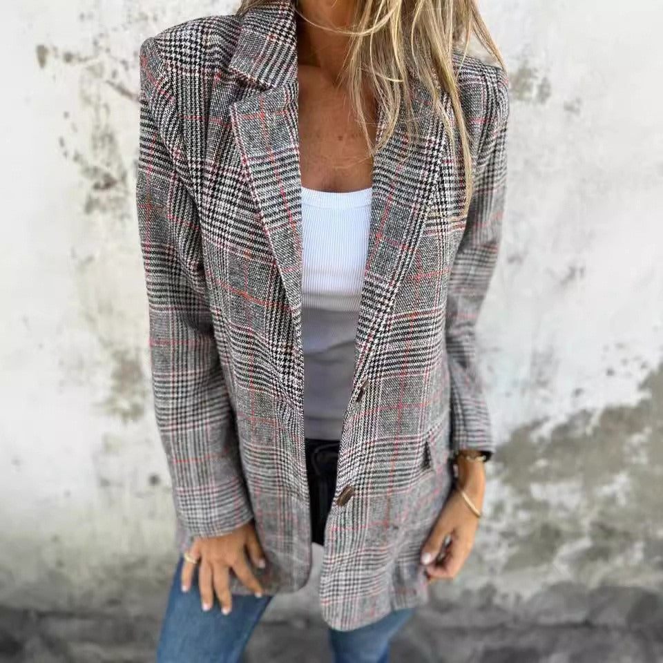Kuschelige Strickjacke Wollmix Lockere Passform Reverskragen