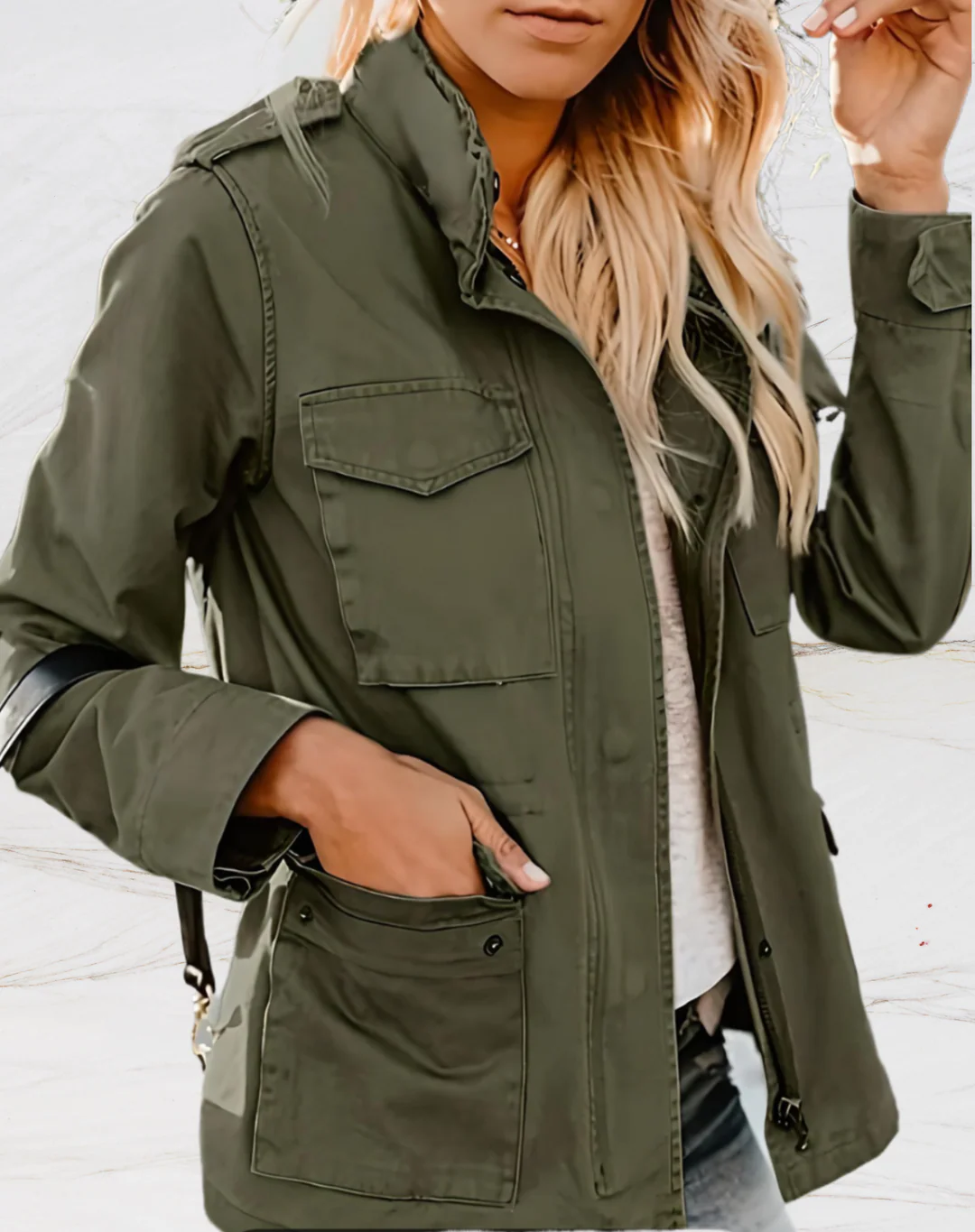 Praktische Outdoor-Jacke Baumwolle - Viertaschen-Design