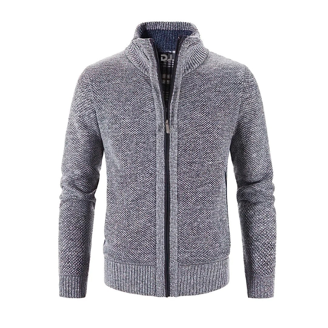 Slim Fit Cardigan Wollstrick Rippkante Modern Design