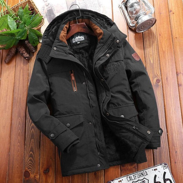 Warme Winterjacke Übergröße Fleece Kapuze