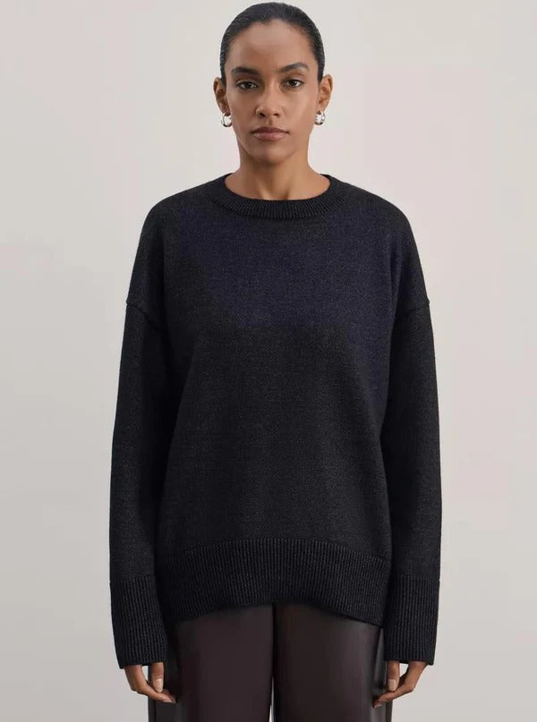 Bequemes Strickkleid Lässig Langärmlig