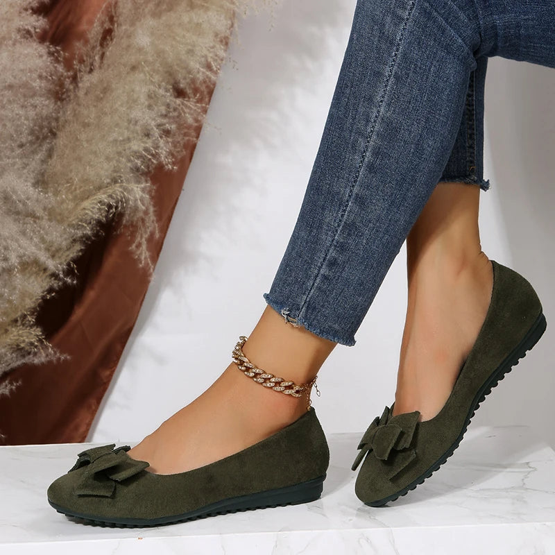 Damen Ballerinas Frühling Elegant Schleife
