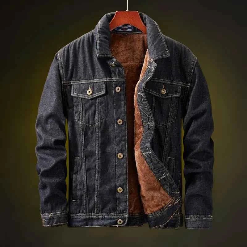 Herren Jeansjacke Warm Gefüttert