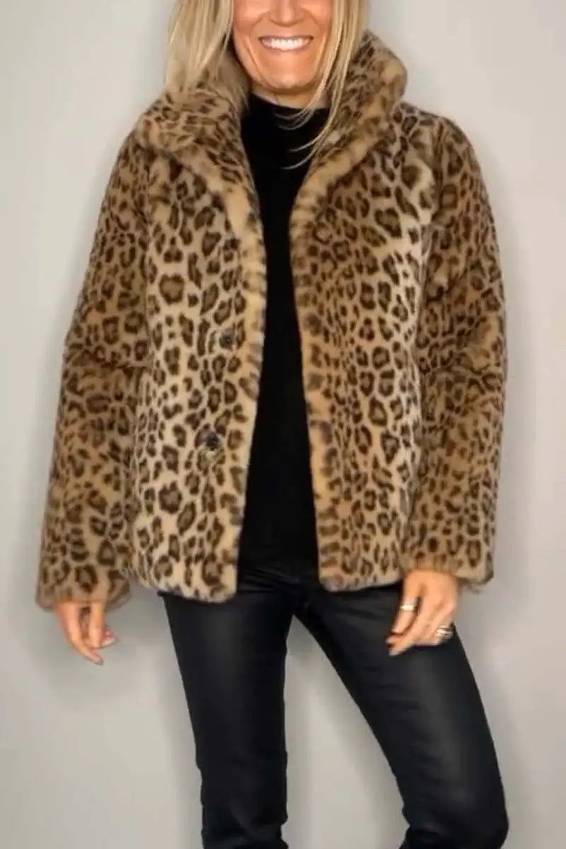 Warme Kunstfelljacke Winter