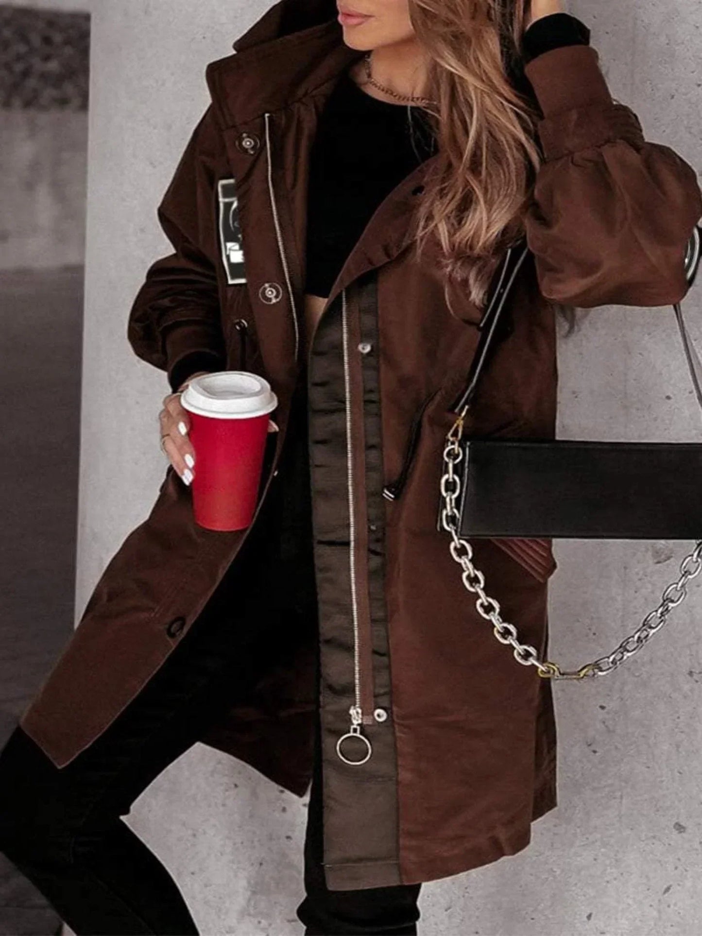 Stylische Jacke mit Kapuze Modern Design