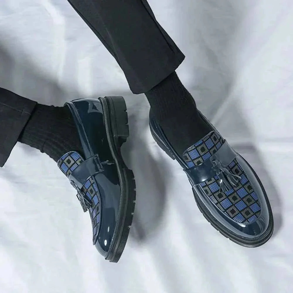 Herren Loafer Schuhe Kariert Elegantes Design