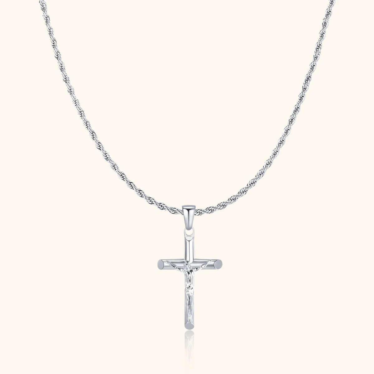 Herrenkette Edelstahl Kreuz