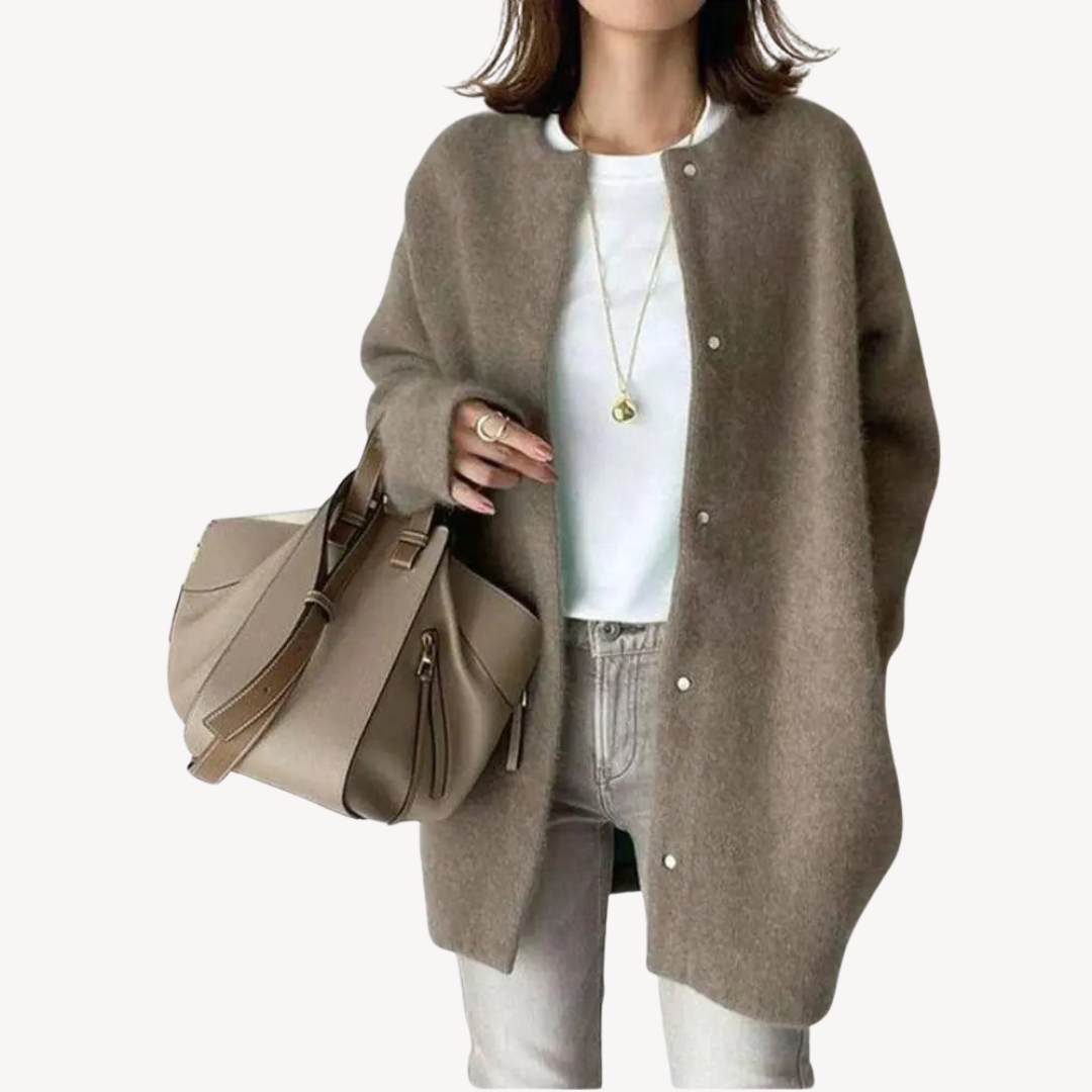 Elegante Damen Cardigan Woll Cardigan mit Knöpfen