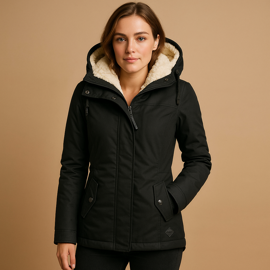 Stilvolle Damen Winterjacke Kapuze Modisch