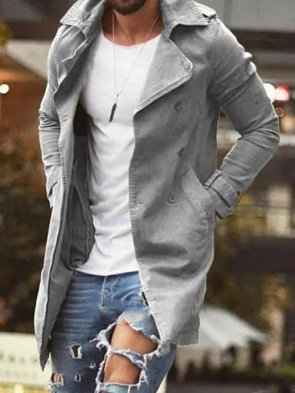 Herren Wintermantel Slim Fit Elegant Lang